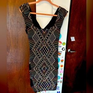 Elegant Black Silk Geometric Mara Hoffman Dress